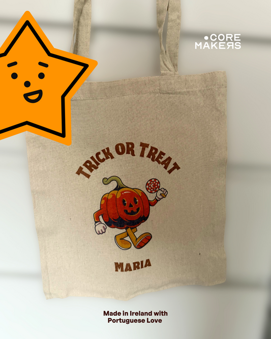 Custom Halloween Trick or Treat Tote Bag with Name