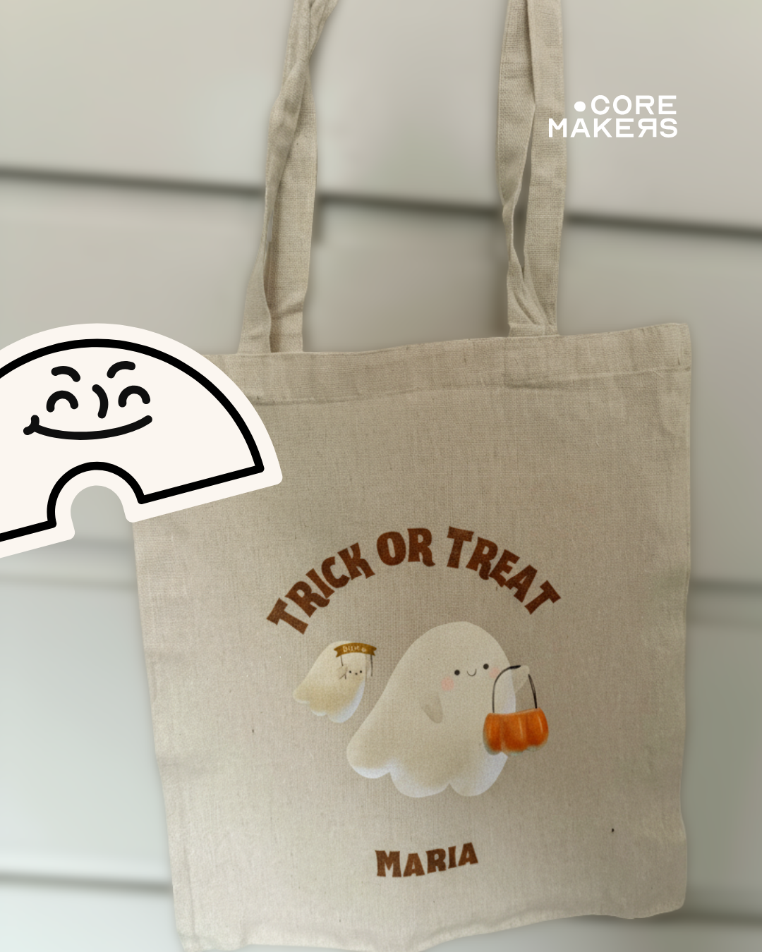 Custom Halloween Trick or Treat Tote Bag with Name