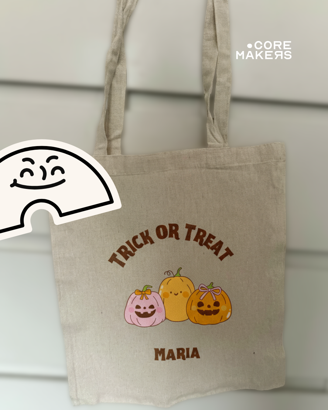 Custom Halloween Trick or Treat Tote Bag with Name