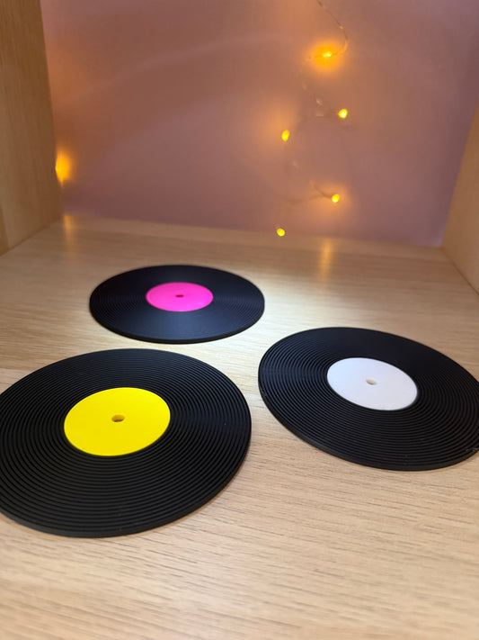 Mini Vinyl Coasters -  Set of 3