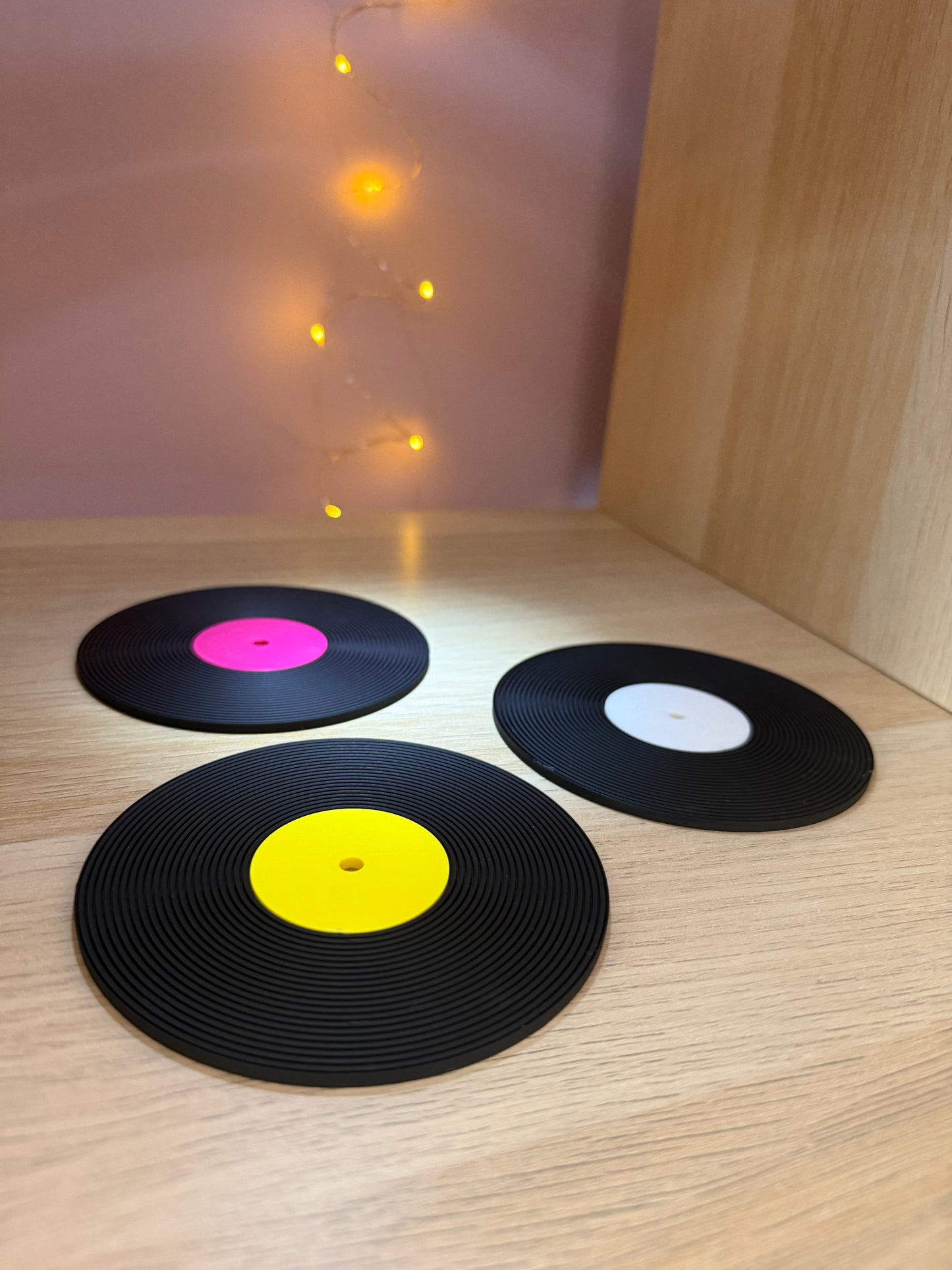 Mini Vinyl Coasters -  Set of 3