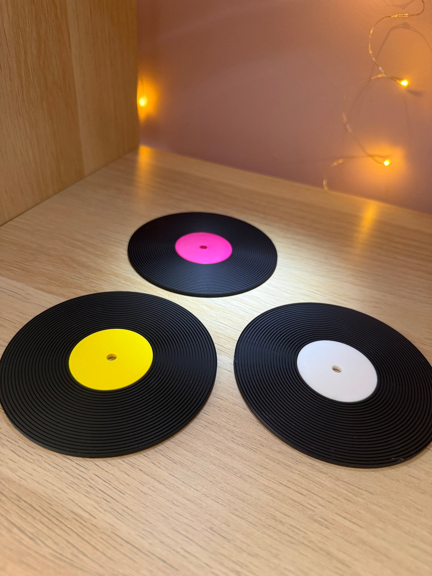 Mini Vinyl Coasters -  Set of 3