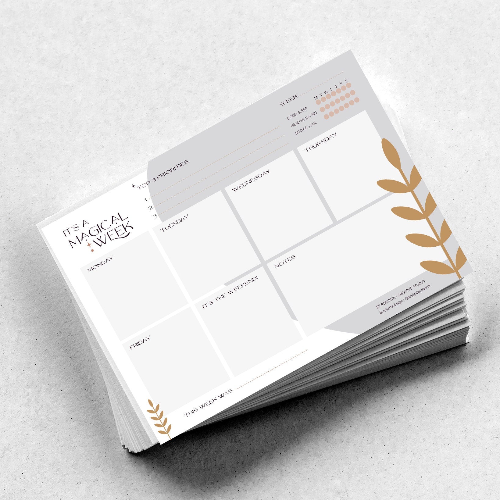 A5 Weekly Planner Pad - Tear-Away Pages with Wellness Tracker - Minimalist Weekly Organizer with Priorities, Notes & Daily Planning