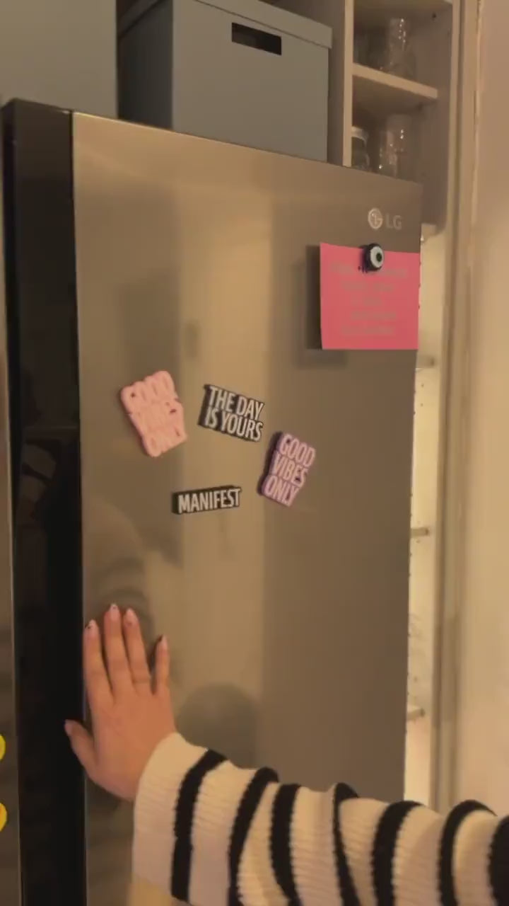 Affirmation Fridge Magnets - Inspirational 3D Printed Decor - Manifest, Good Vibes Only, The Day Is Yours - Eco-Friendly Magnetic Gift Idea